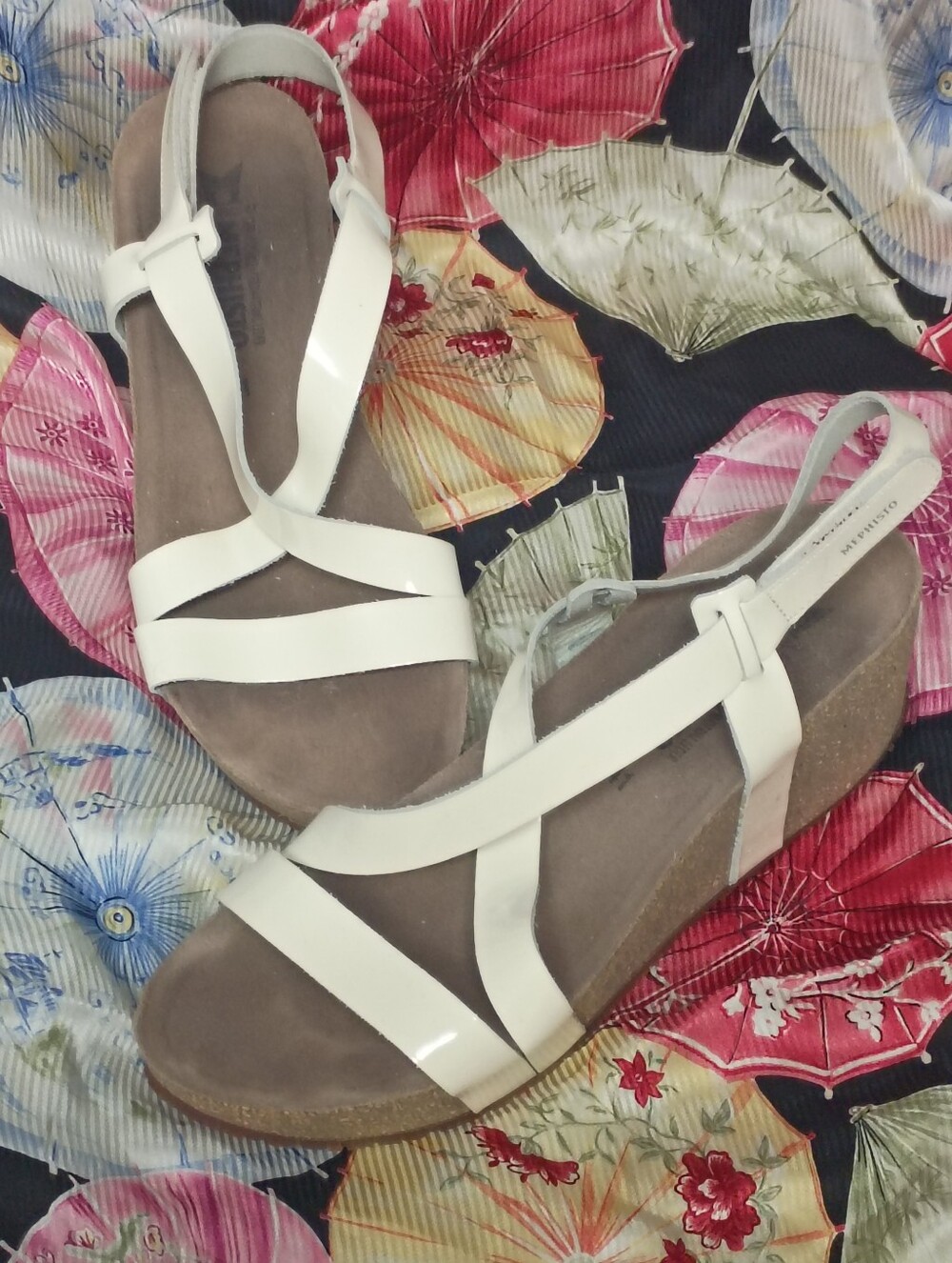 ❤️MEPHISTO AIR RELAX CREAM LEATHER WEDGE SANDALS SHOES 41